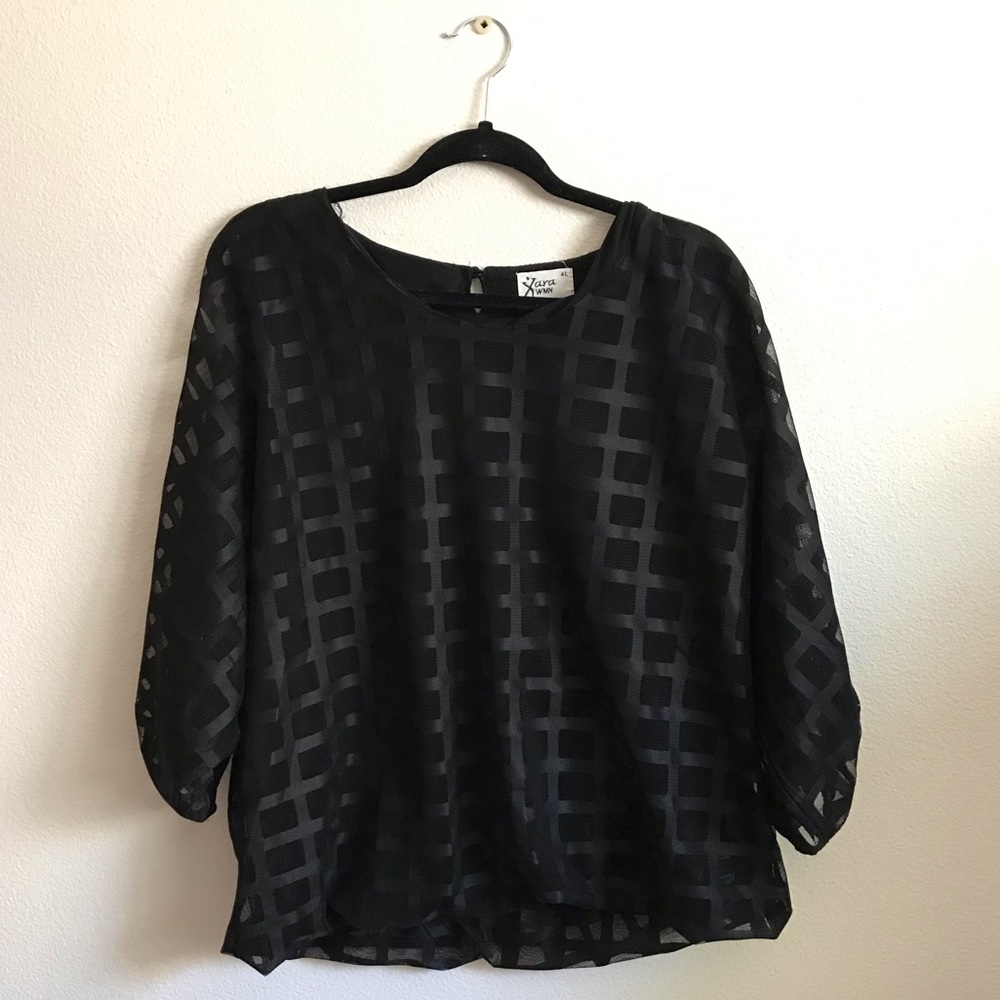 🌿3/25 vintage XARA grid blouse✨